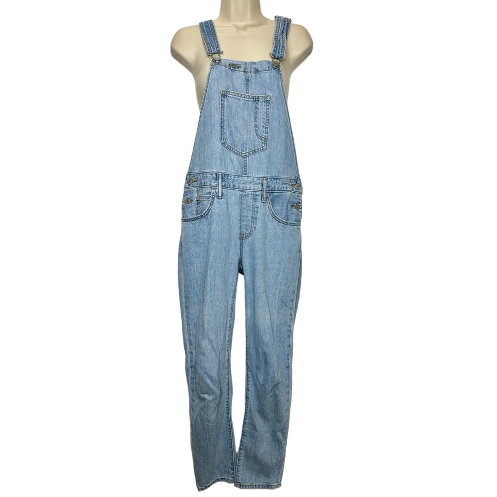 LEVI'S Light Wash Straight Leg Overall Denim Pants Women's Small